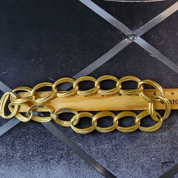 Vintage Signed Napier F90 Designer Statement Gold Chunky Chain Necklace - Picture 2 of 4